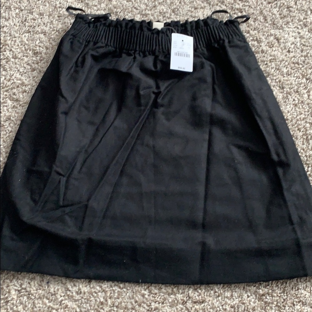 NWT Sz 0  JCrew Black Linen paper bag Skirt